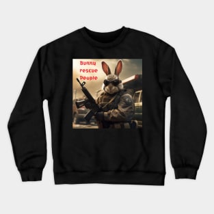 Bunny rescue people in military uniform Crewneck Sweatshirt